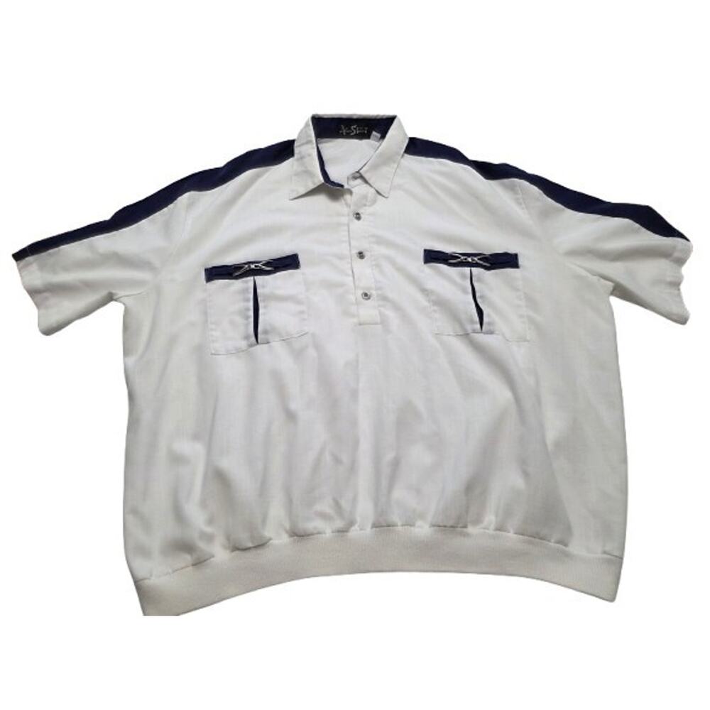 Vintage Alan Stuart Button Shirt Mens 2X Disco Chain Banded Waist